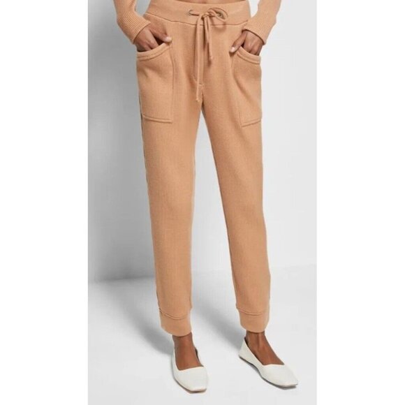 Jonathan Simkhai Sz XS Joggers Rib Knit Black Danny Tapered Track Pants - Picture 5 of 9